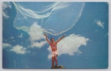 Hawaiian Fisherman Casting Net for Fish, Vintage Postcard picture