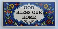 Ceramic God Bless Our Home Door Plaque 6