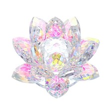 OwnMy 3 Inch Sparkle Crystal Lotus Flower Figurines Lotus Flower Ornaments picture
