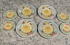 Set of 8 Mercuries Ceramic 1994 Springtime Country Farm Snack Plates - 2 Sizes  picture
