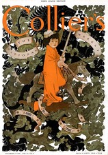 Collier's Magazine Poster c1907 - Vintage Art Nouveau Style 24x36โ picture