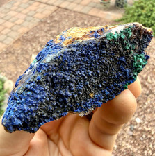 Azurite Crystals with Malachite on Matrix, Morocco, 88g picture