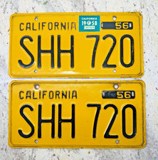 1956 California License Plates DMV Clear 1958 Chevrolet Impala 1958 validation picture