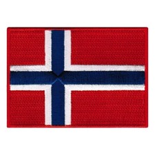NORWAY FLAG PATCH embroidered iron-on NORWEGIAN EMBLEM applique Kongeriket Norge picture