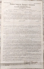 1913 Western Vaudeville Managers Assn Contract Wilton Sisters Antigo WI Vintage picture