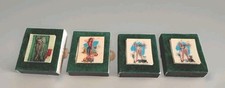 Lot 4 VTG Lenticular Flocked Matchbooks, Green  picture