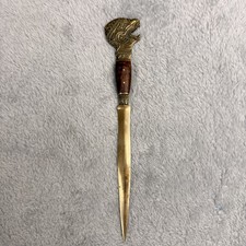 Vintage Ceremonial Thailand Brass / Wood Letter Opener Dagger Knife picture