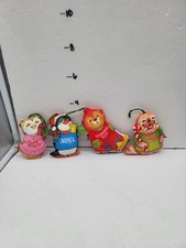 Hallmark 1980 1981 Shirt Tales Fabric Tree Trimmer Christmas Ornament lot 4 picture