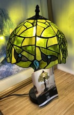 Ashland Halloween 2026 Hallowed Halls Stained Glass Spiderweb Lamp NEW picture