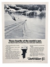 1971 Johnson Outboard Motor Vintage Print Ad Boat Fishing Water Skiing picture
