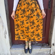 Antique 1920s Halloween Skirt Scarecrows Jack-O-Lantern Owls Costume Vintage picture