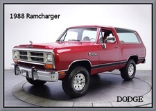 1988 Dodge Ramcharger 4x4 SUV, Toolbox - Refrigerator Magnet, 42 MIL picture