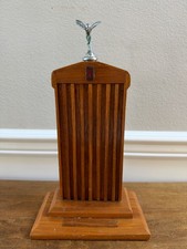 VINTAGE ROLLS ROYCE TROPHY AWARD WOOD RADIATOR GRILLE SPIRIT OF ECSTASY 15