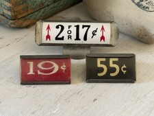Lot of 3 Vintage 1930s Safeway Grocery General Store Metal Shelf Price Tag Clip picture