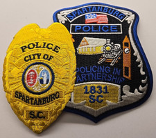 SPARTANBURG SOUTH CAROLINA POLICE unusual shape LARGE POLICE PATCH picture