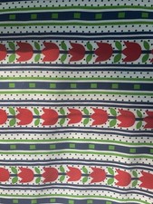 Vintage 1950s 60s MCM Tulip Primary Bright Barkcloth Tiger Fabrics NOS 120x88” picture