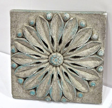 Vintage Andrea of Kona Cast Plaster Floral Wall Plaque Medallion Hawaii Art picture