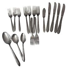 17pc Capri Stainless USA Flatware Discontinued MCM CAP1 Swirl Design Replacement picture