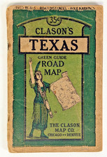 Clason's Texas Green Guide Road Map Antique Travel Book 1920s picture