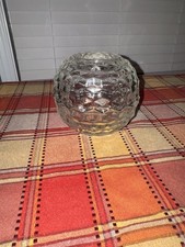 Vintage Homco Clear Glass Cubist Fairy Lamp 2 Pc Set Candle Holder USA Made picture