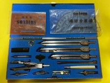 Vintage DRAWING Drafting Compass Set Hard Case DRAPAS SANKO  made in Japan picture