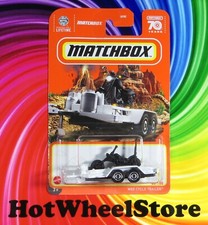 2023 Matchbox  White   MBX CYCLE TRAILER  w/CHOPPER   Card #63   MB13-072123 picture