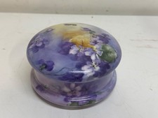 Antique T&V Limoges France Hand Painted Porcelain Dresser Box Violets Dec. picture