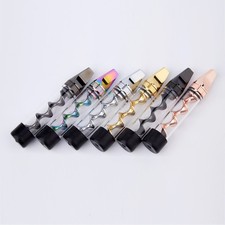 7P MINI 2 Glass Tube Twisty Blunt Smoking Pipe With Brush - Random Color Sent picture