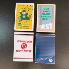 Lot of 4 Vtg Advertising Decks of Playing Cards Casino, AIRLINES,Store picture
