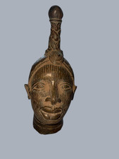 Appraised:  Early 20Th Century Benin Ife Queen Mother Bronze Head picture