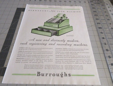 1931 Burroughs New Cash Machine, distinctly modern, Vintage Print Ad picture