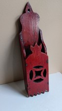 Antique, 19th Cent., Folk Art, Wooden, Wall Hanging Red Chopstick Holder. Scarce picture
