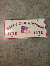 RARE 1776 1976 Happy 200 Birthday USA Flag License Plate picture