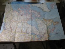 CANADA MAP National Geographic 1967 picture