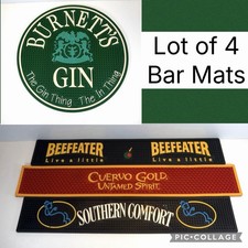 Lot of 4 Rubber Bar Mats Burnetts Gin, Beefeater, Cuervo Gold & Southern Comfort picture