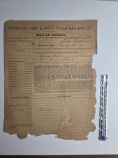 1897 Houston East & West Texas Railway Bill of Lading Lumber Railroad Document picture