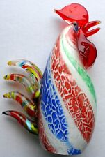 Rooster Murano Style Art Glass Hand-Blown Multi-Color 8