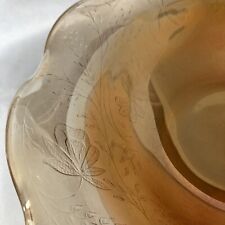 Floragold Louisa Jeannette Marigold Carnival Glass Ruffled Fruit Bowl 9.5
