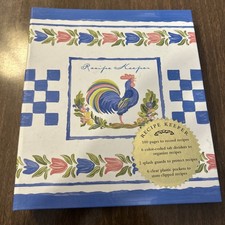 Vintage Susan Winget Rooster Recipe Keeper Binder Cookbook Organizer 1999 picture