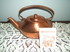 Vintage Gregorian Copper Handmade Hammered Teapot - Never Used - with Leaflet picture