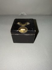Antique Victorian Leather Traveling Inkwell Brass Gimbal Portable Desk Box picture