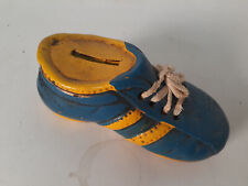 Vintage Still Bank, Ceramic Soccer Shoe with Laces, Taiwan 1960s-70s picture
