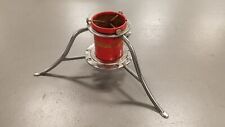 Vintage Folding Christmas Tree Stand Silver 7 Red 4.5in Trunk Size picture