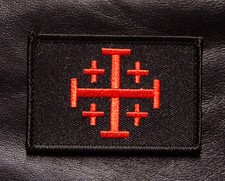 JERUSALEM CROSS INFIDEL CRUSADER HOOK FASTENER PATCH (RE1) picture