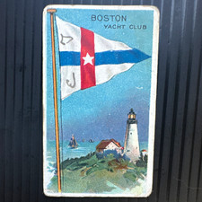 Recruit Little Cigars Tobacco Card Flags of All Nations Series Boston Yacht Club picture