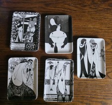 Aubrey Beardsley Italian Tray Set 5 Salome Tristram Fat Woman Rare picture