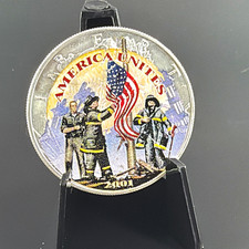 2001 9/11 Tribute Commemorative Challenge Coin Police Firefighters USA picture