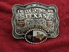 Lone Star Bullrider☆1980☆ RODEO X~TREME CHAMPION☆Texas☆TROPHY BUCKLE☆Rare☆T20 picture