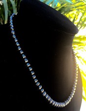 8mm Elite Shungite Necklace Noble Shungite Bead Necklace Chain Karelia Reiki. picture