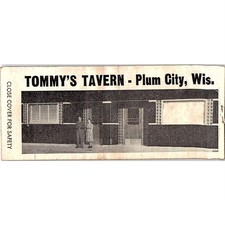 Tommy's Tavern Tom & Caurita Plum City WI Vintage Matchbook Cover MB61-3 picture